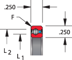 JA series (double sealed), type C - radial contact, bearing profile