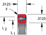 JB series (double sealed), type X - four point contact, bearing profile