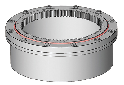 Bolt holes should be located throughout the support surface, not just in the maximum load area - Kaydon Bearings white paper